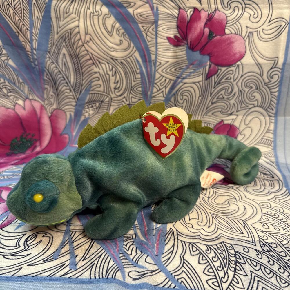 TY Beanie Baby Iggy Iguana 1997 6th Generation‎ Plush Hang Tag 4x8"